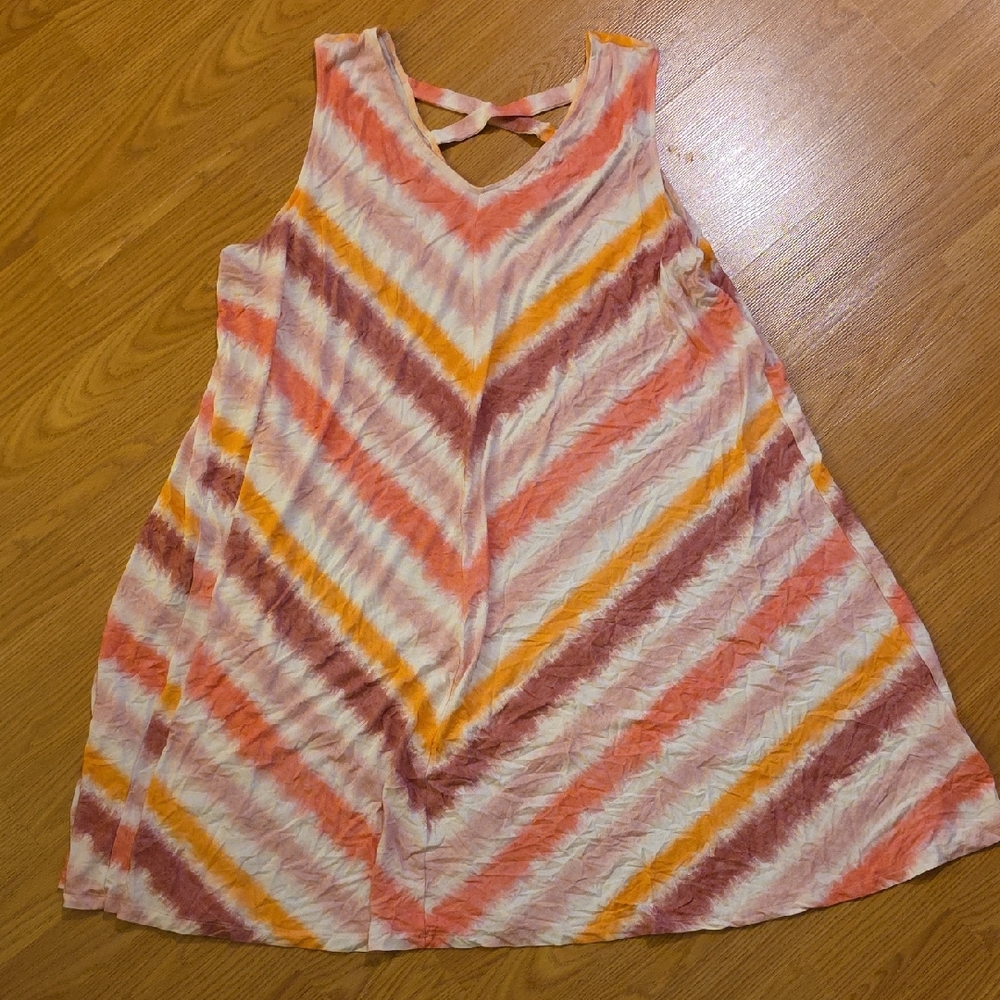 NWT Style & Co. Dress with Pink, Orange, and Cream Stripes Size 3X